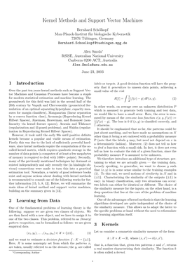 Kernel Methods and Support Vector Machines