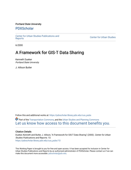A Framework for GIS-T Data Sharing