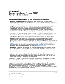 MS-SDPEXT]: Session Description Protocol (SDP) Version 2.0 Extensions