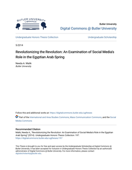 An Examination of Social Media's Role in the Egyptian Arab Spring