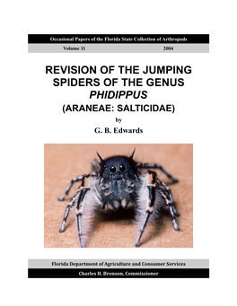 REVISION of the JUMPING SPIDERS of the GENUS PHIDIPPUS (ARANEAE: SALTICIDAE) by G
