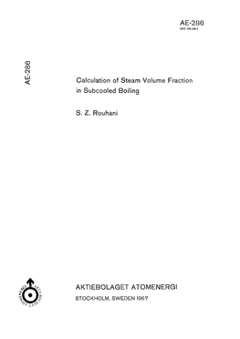 Calculation of Steam Volume Fraction in Subcooled Boiling