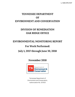 Tennessee Department of Environment and Conservation