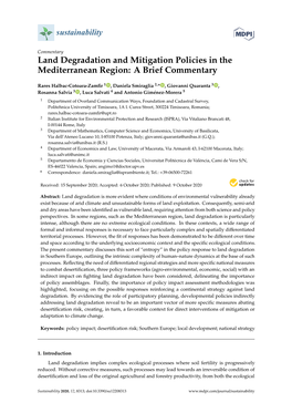 Land Degradation and Mitigation Policies in the Mediterranean Region: a Brief Commentary