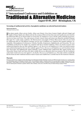 Traditional & Alternative Medicine