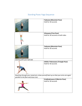 Standing Poses Yoga Sequence