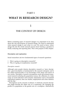 What Is Research Design? 1