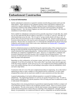 Section 6D-1 Embankment Construction