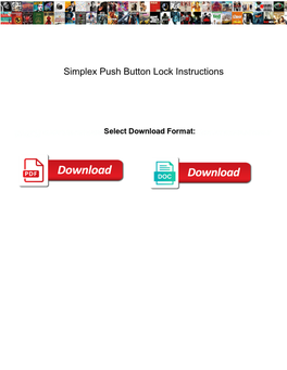 Simplex Push Button Lock Instructions