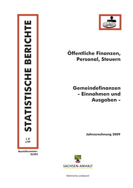STATISTISCHE BERICHTE Jahresrechnung 2009 LII J/09