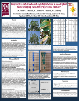 Improved ELISA Detection of Xylella Fastidiosa in Woody Plant Tissue Using Sap Extracted by a Pressure Chamber J