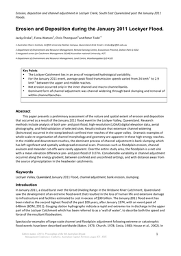 Erosion and Deposition During the January 2011 Lockyer Flood
