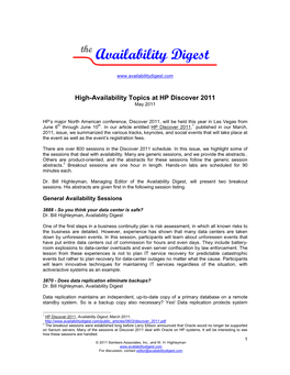 Availability Digest