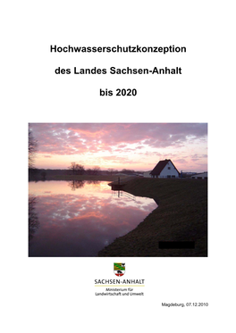 Hochwasserschutzkonzeption Des Landes Sachsen-Anhalt Bis 2020