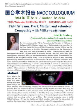 Tidal Streams, Dark Matter, and Volunteer Computing with Milkyway