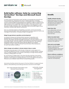 Build Better Software, Faster by Connecting Servicenow® Devops and Microsoft Azure Devops