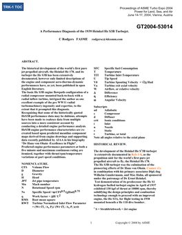 A Performance Diagnosis of the 1939 Heinkel He S3B Turbojet