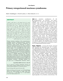 Primary Retroperitoneal Mucinous Cystadenoma