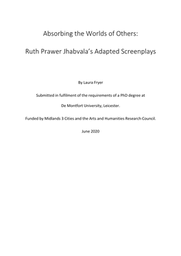 Ruth Prawer Jhabvala's Adapted Screenplays