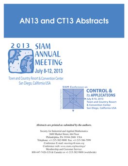 AN13 and CT13 Abstracts