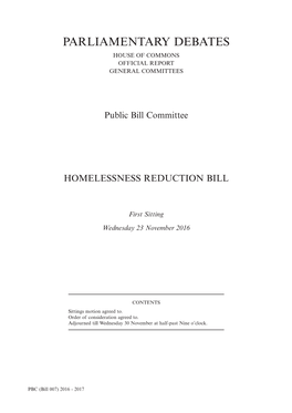 Parliamentary Debates House of Commons Official Report General Committees