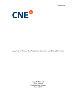 Analysis of Puerto Rico's Current Economic and Fiscal Situation