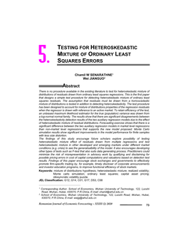 Testing for Heteroskedastic Mixture of Ordinary Least 5