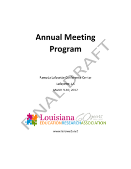Annual Meeting Program