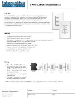 5-Wire Cuestation Specifications