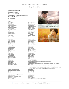 Atonement (2007) Compiled by Jay Seller