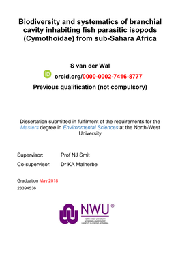 Cymothoidae) from Sub-Sahara Africa