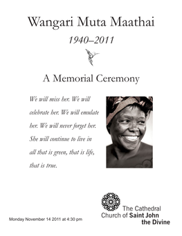 Wangari Muta Maathai 1940–2011