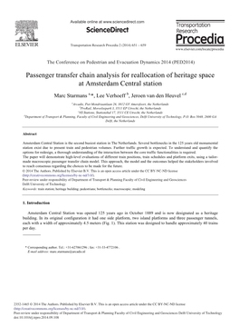 Passenger Transfer Chain Analysis for Reallocation of Heritage Space at Amsterdam Central Station