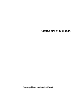 Vendredi 31 Mai 2013