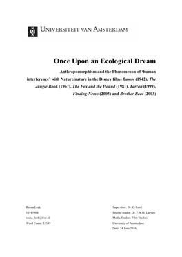 Once Upon an Ecological Dream
