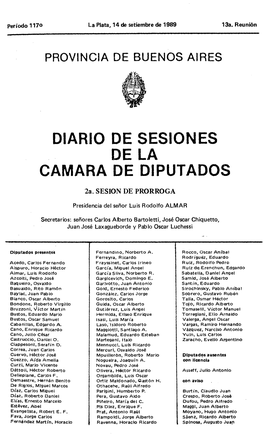 Diario De Sesiones De La Camara De Diputados