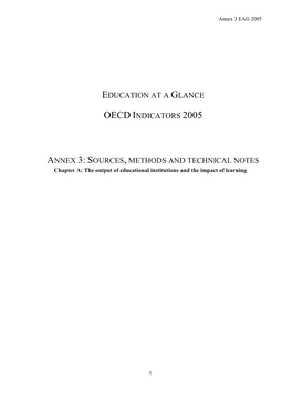 Education at a Glance Oecd Indicators 2005 Annex 3