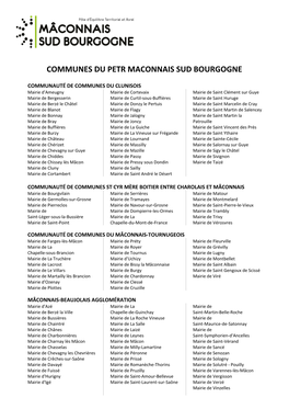 Communes Du Petr Maconnais Sud Bourgogne