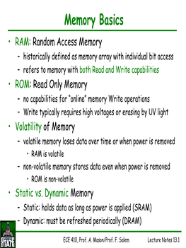 Memory Basics