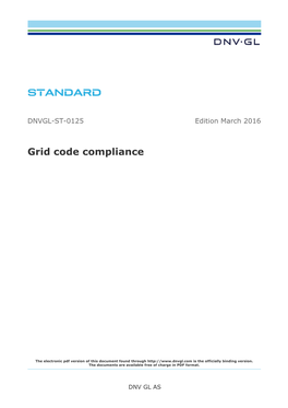 DNVGL-ST-0125 Grid Code Compliance