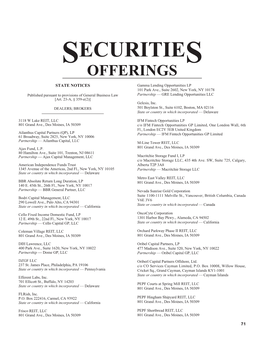 Securities Offerings