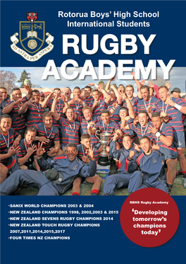 International Students Rugby Academy That Has Been Very Successful for Many Years