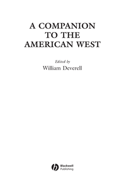 A Companion to the American West