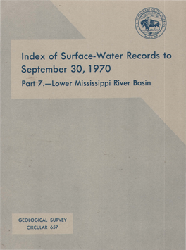Of Surface-Water Records to September 30, 1970