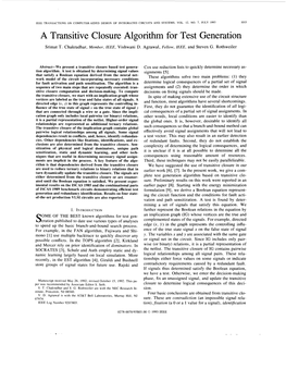 A Transitive Closure Algorithm for Test Generation