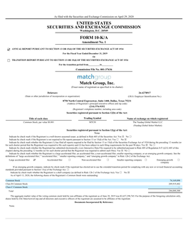 United States Securities and Exchange Commission Form