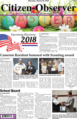 Cameron Resident Honored with Scouting Award School Board