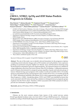 CHI3L1, NTRK2, 1P/19Q and IDH Status Predicts Prognosis in Glioma