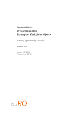 Uitwerkingsplan Bouwplan Kerkplein Nijkerk