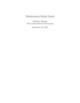 Mathematics Study Guide